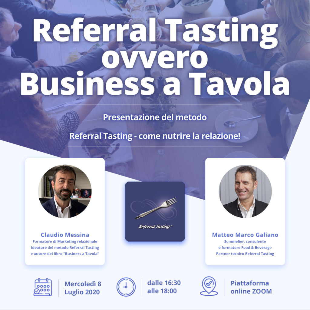 Webinar 8 luglio 2020 - Referral Tasting - Claudio Messina